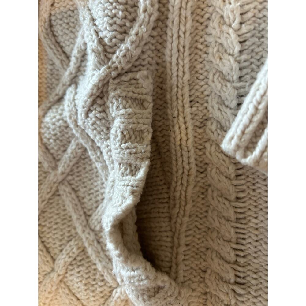 Prana Cream Chunk Knit Snap Collar Cardigan Womens Size XL - Picture 4 of 9